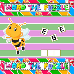 Words puzzle educational game for children vector