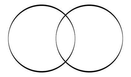 intersecting overlapping circles rings element vector image