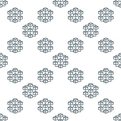 blockchain outline seamless pattern block chain vector image