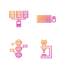 DNA & Data Icons - Microscope, Server, Web vector
