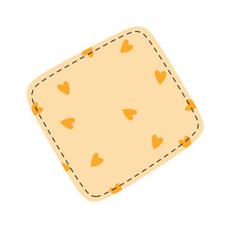 Patch stitched square with hearts vector