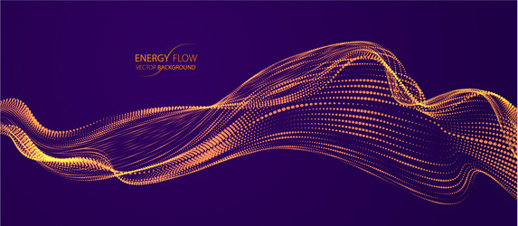 array of particles flowing over dark background vector