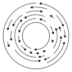 circular circle arrows in reverse opposite vector image