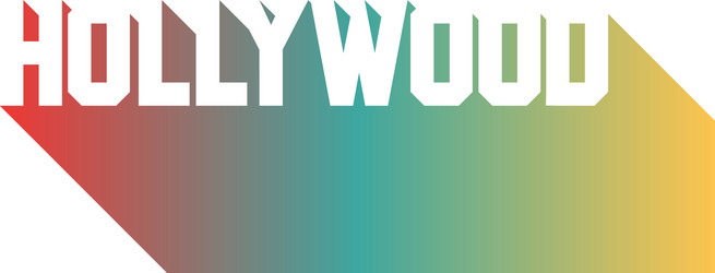 gradient shadow from word hollywood vector image