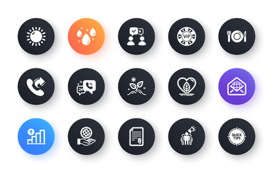 minimal set of share call attachment and 24h vector image