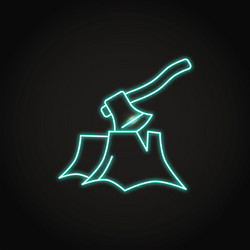 neon logging icon in thin line style vector image