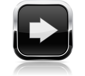 Black square button with white arrow vector