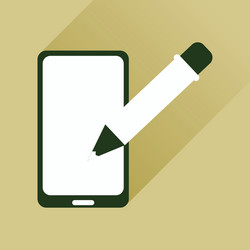 Flat web icon with long shadow mobile notes vector