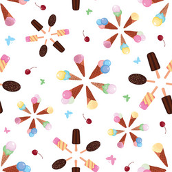 ice cream color bursts seamless pattern vector image