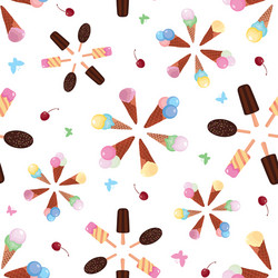 ice cream color bursts seamless pattern vector