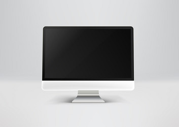 Modern computer on a table mockup vector