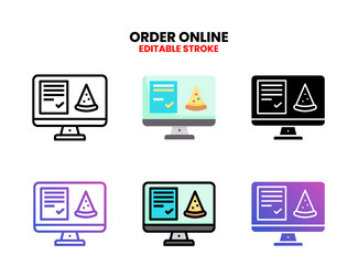 Order online icon set with different styles vector