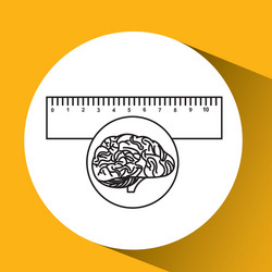 Brain Ruler Plastic ruler brain school knowledge Royalty Free Vector