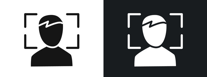 face detection icon linear graphics set in black vector image