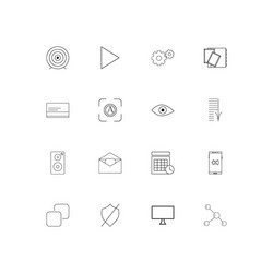 Interface linear thin icons set outlined simple vector