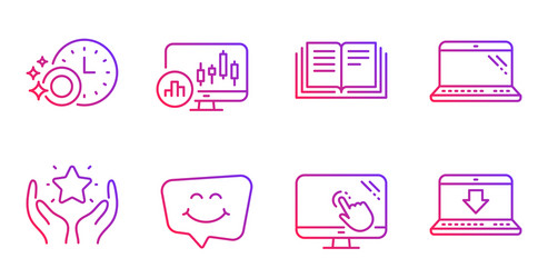 Ranking education and smile chat icons set vector