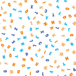 seamless pattern colorful letters random order vector image