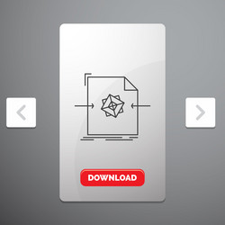 3d document file object processing line icon vector image