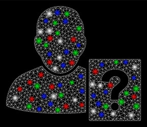 bright mesh network user status question vector image