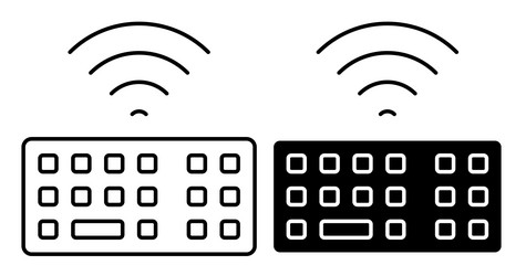 linear icon wifi personal computer keyboard vector image