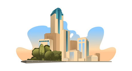 modern buildings cityscape vector