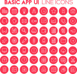 Big basic app ui ux and office linear icon set vector