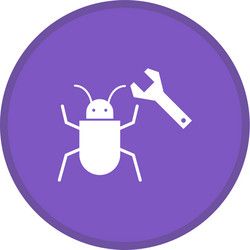 Bug fixing glyph multi color background vector