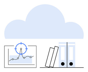cloud storage concept with data analysis chart vector image