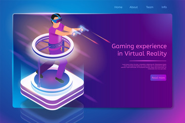 full immersion in 3d gaming web banner vector