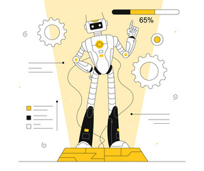 modern cyborg line concept vector