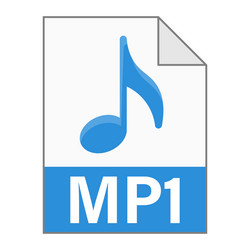 Modern flat design of mp1 file icon for web vector