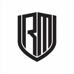 Logo Monogram with Emblem Shield Shape Design Rm Vector Images (74)