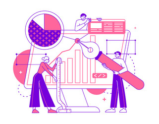 working with data business process vector image