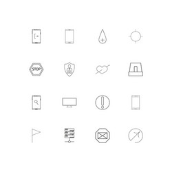 Internet technologies linear thin icons set vector