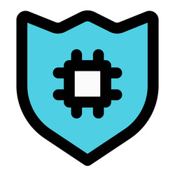 microchip-enabled digital shield for security vector image