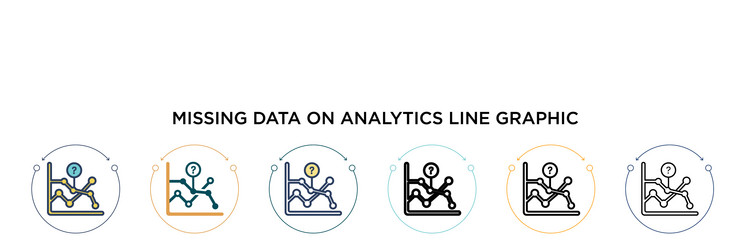 Missing data on analytics line graphic icon vector