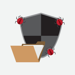 Envelope or file folder and shield with virus vector
