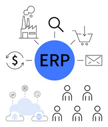 visual representation of erp integration vector image