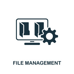 file management icon monochrome simple line data vector image