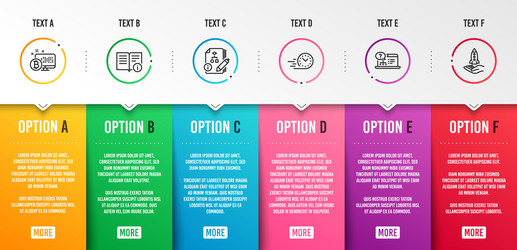 Technical info algorithm and bitcoin system icons vector