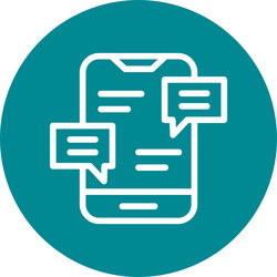 text message line circle style icon design vector image