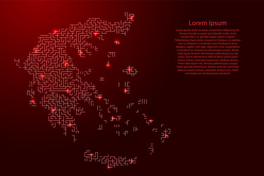 greece map from red pattern maze grid vector image