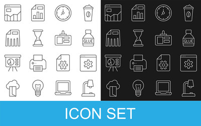 set line table lamp browser setting glue clock vector image
