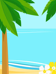 summer landscape background with copy space vector