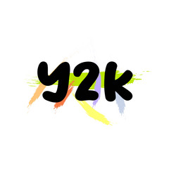 y2k isolated word in 2000s style with colors vector image