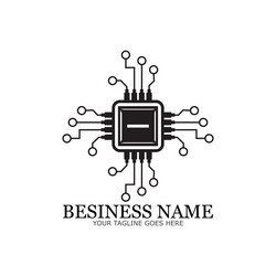 cpu processor line icon for websites and mobile vector image