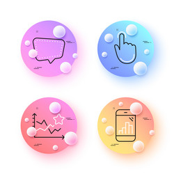 Hand click ranking stars and chat message minimal vector