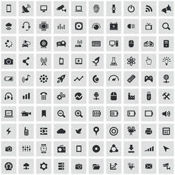 hi-tech 100 icons universal set for web and ui vector image