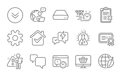 mini pc project deadline and scroll down icons vector image
