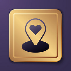 purple map pointer with heart icon isolated vector image